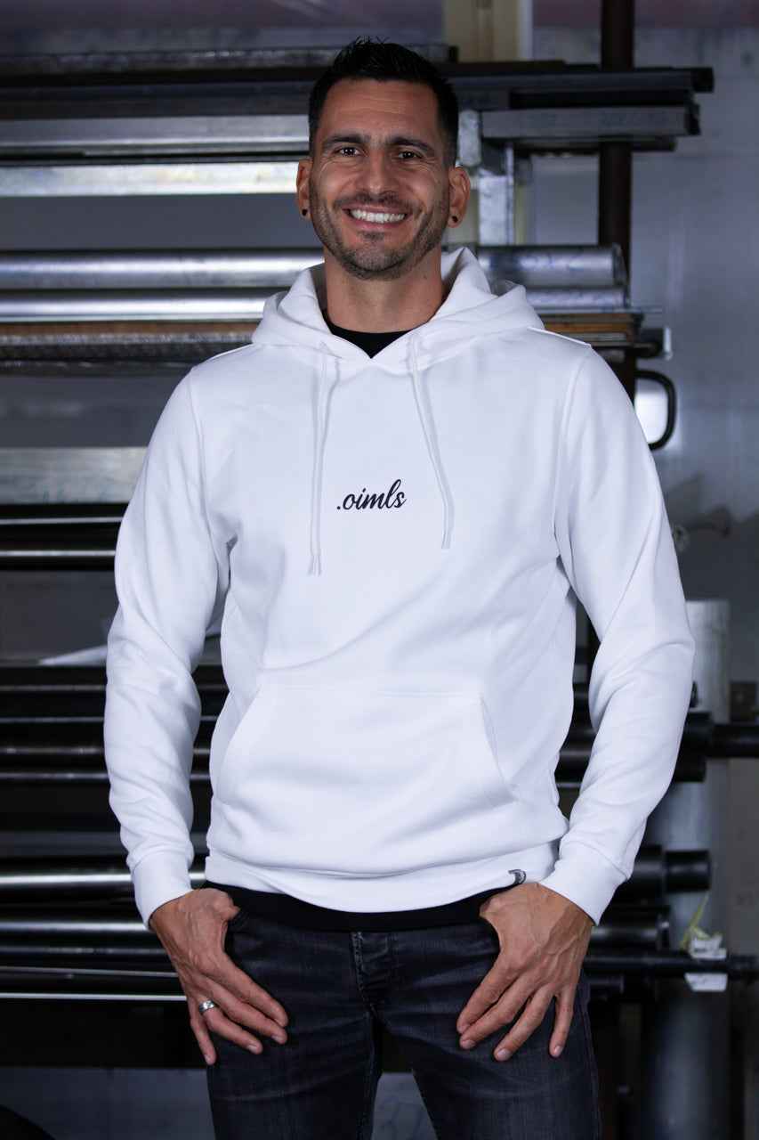 .oimls - pizza hoodie white